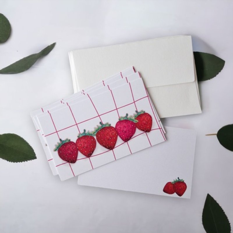 Message card and envelope set (strawberry) - การ์ด/โปสการ์ด - กระดาษ 