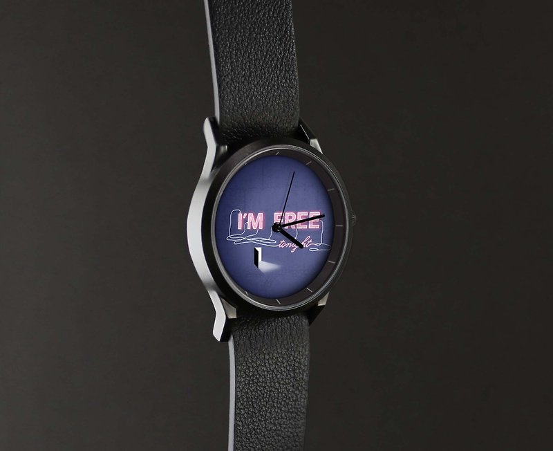 イラスト時計【無料】 - 腕時計 - 金属 ブルー