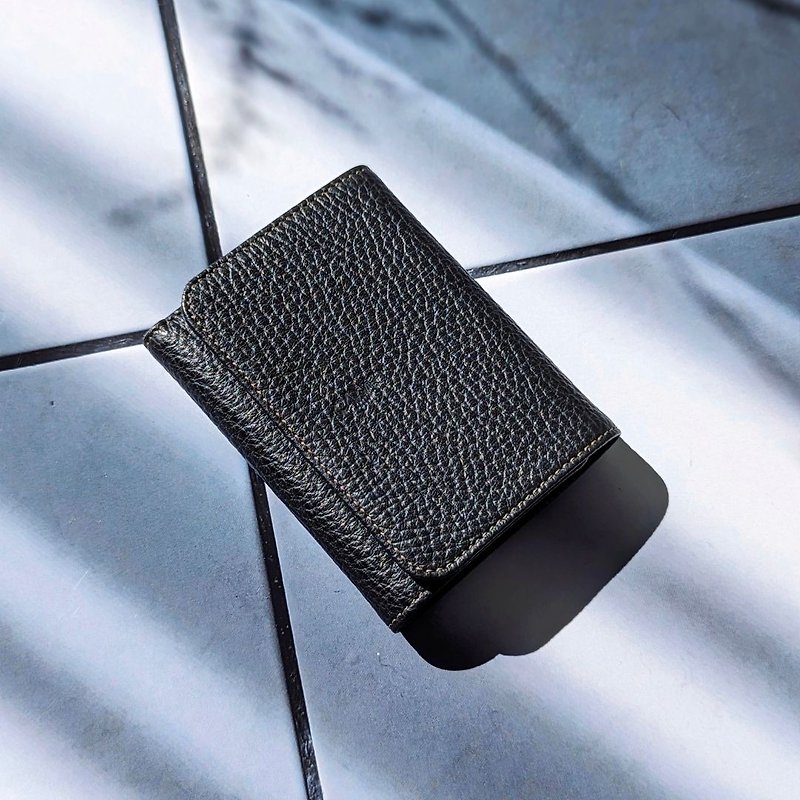 Triplo Piccolo 小型三つ折りカード財布 - 財布 - 革 ブラック