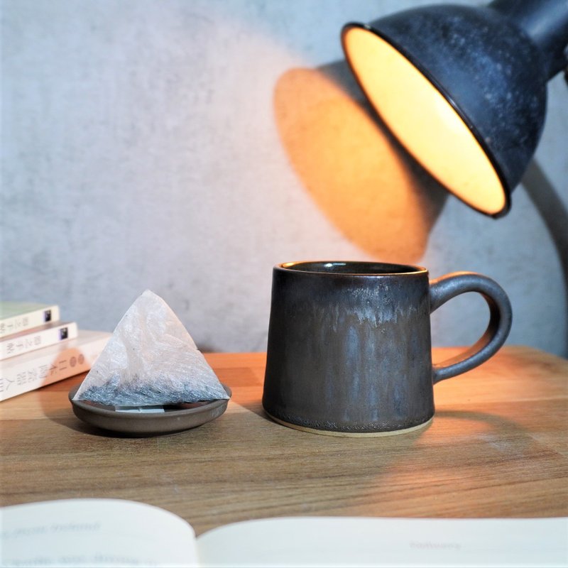 消光黑小山形杯-約200ml,茶杯,馬克杯,水杯,咖啡杯 - 咖啡杯/馬克杯 - 陶 黑色