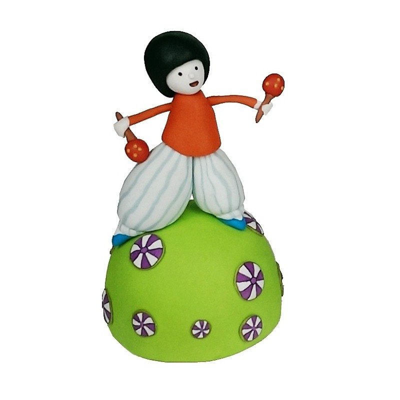 <Bell in hand sand dance> Music Box Fimo - Other - Pottery 