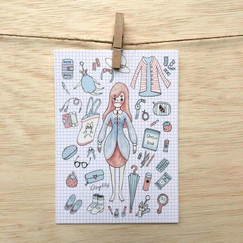 包包裡的物品 | 明信片 - 卡片/明信片 - 紙 白色