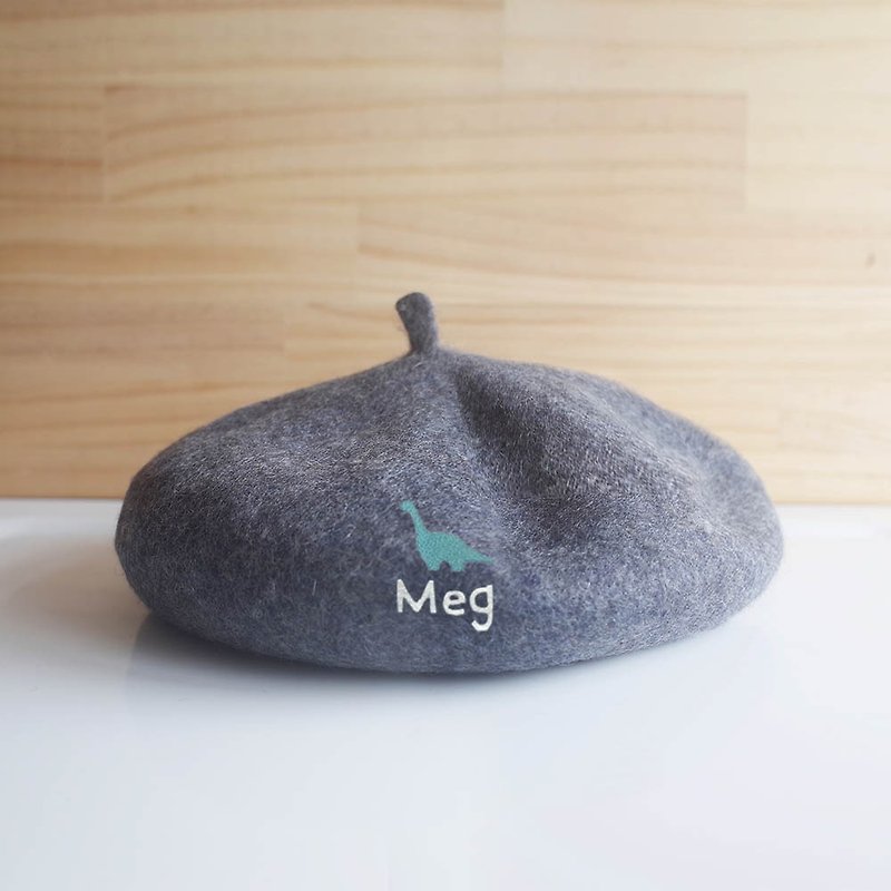 [Q-cute] Beret Series - Lei Long Hat - can add words - Hats & Caps - Wool Multicolor
