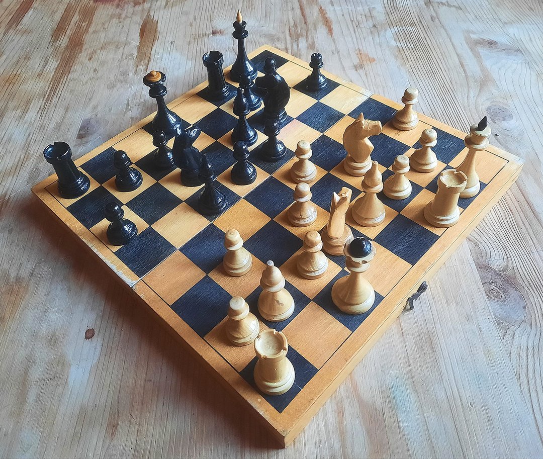 Halturin 1962 Soviet wooden chess set – Old Russian small chess set vintage - Board Games & Toys - Wood 