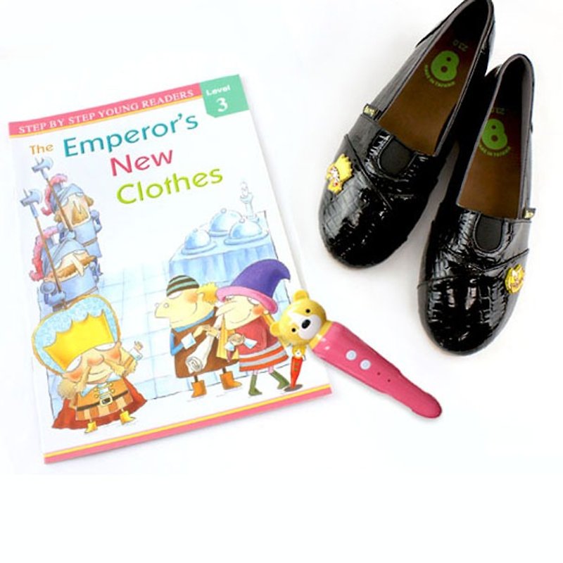 Shoe-Last modeling simple slip-on for adults color black , children's english readers - รองเท้าลำลองผู้หญิง - หนังแท้ สีดำ