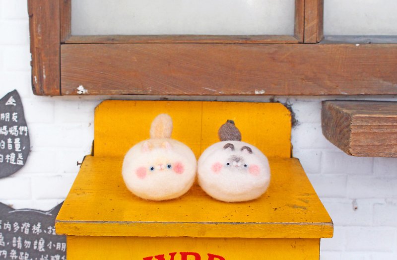 Anny Wool Felt Cream Mousse Dumplings - ตุ๊กตา - ขนแกะ ขาว