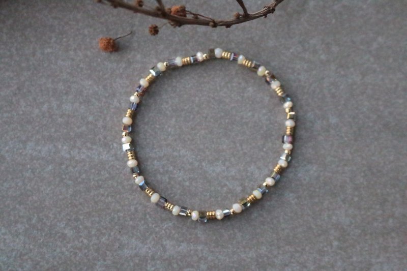 Crystal brass bracelet 0517-Cleopatra - Bracelets - Copper & Brass White