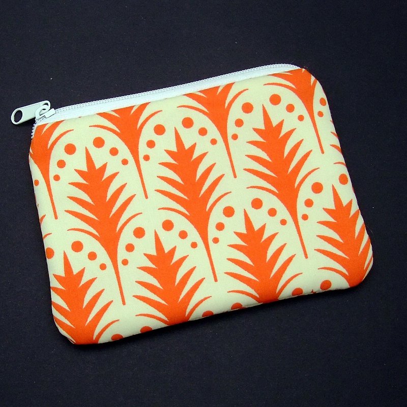 Zipper pouch / coin purse (padded) (ZS-170) - Coin Purses - Cotton & Hemp Orange