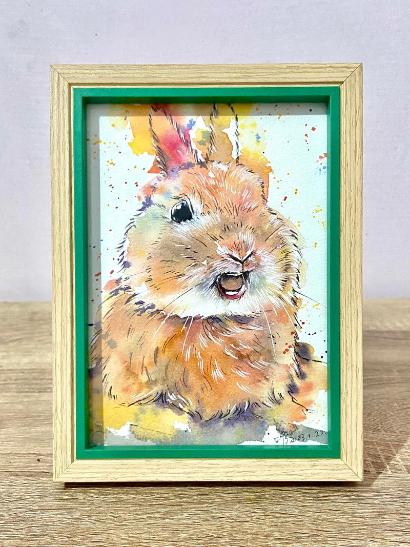 Runaway Bunny (with frame) hanging picture/decorative picture/exchange gift - Items for Display - Paper Multicolor