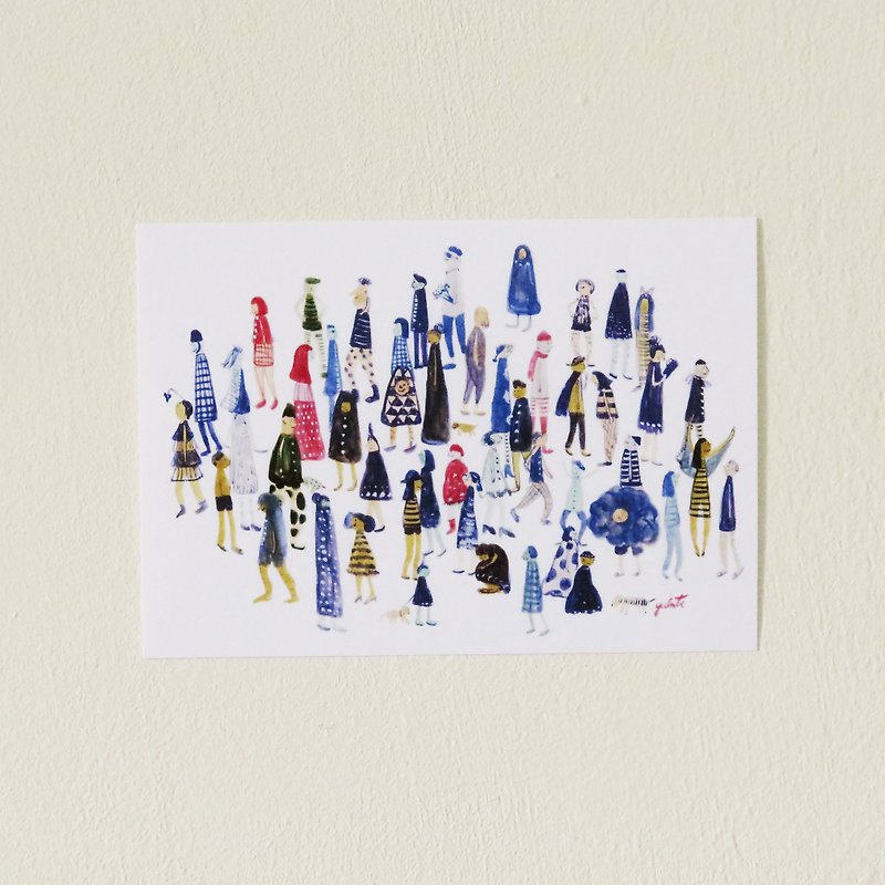 | Illustration postcard | Small Potatoes Fashion Show Series # blue - การ์ด/โปสการ์ด - กระดาษ สีน้ำเงิน