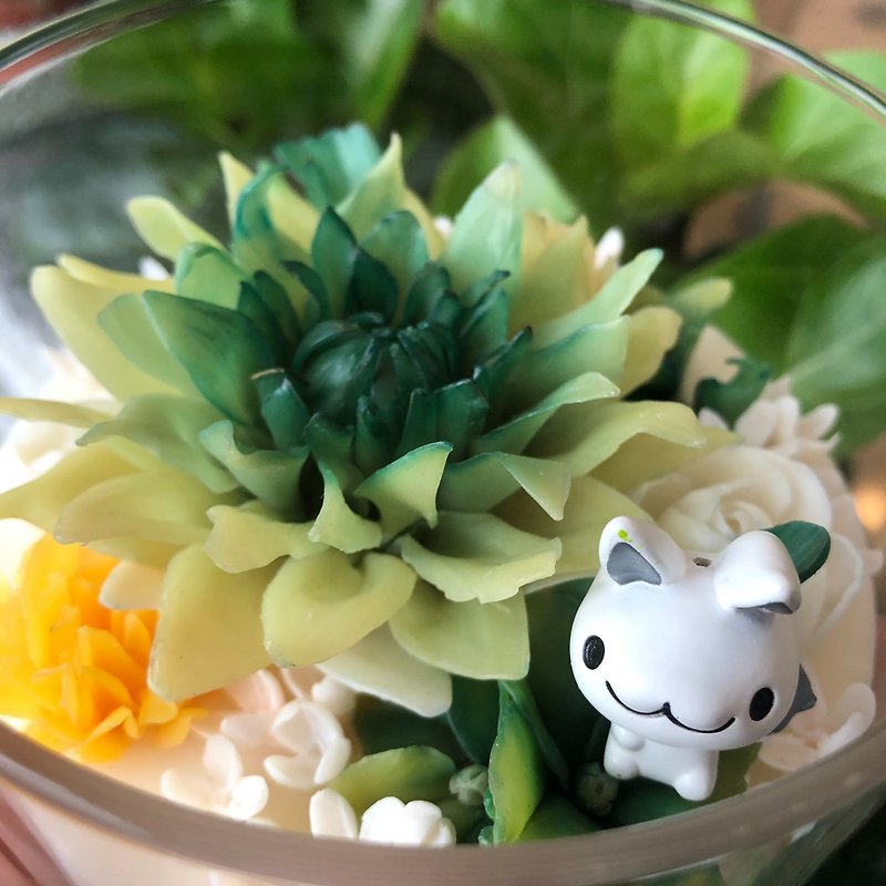 (綠)大理蜜蠟花丨蠟燭丨香氛丨小花盒丨禮物丨公仔丨客製化