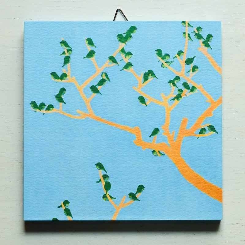 Art panel No.68 / The Definition of Beauty // tree x bird // - โปสเตอร์ - กระดาษ สีน้ำเงิน