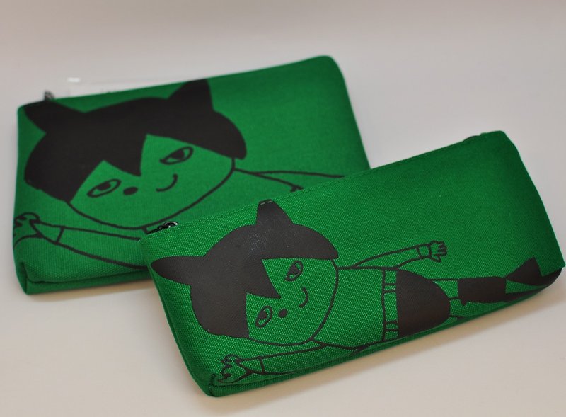 【超值福袋】日本原子小金剛圖案帆布包筆袋文青七件組 - 其他 - 棉．麻 綠色