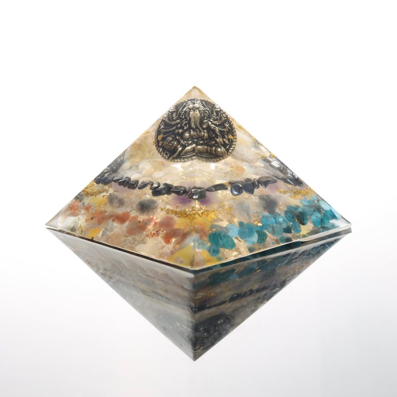 [Customized Gift] Aogang, the God of Wealth, Orgonite Crystal Healing Orgon Tower - Items for Display - Jade Multicolor