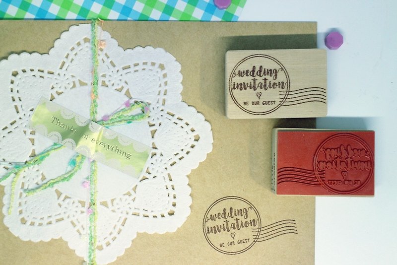Stamp/ wedding invitation postmark - Wedding Invitations - Plastic Orange