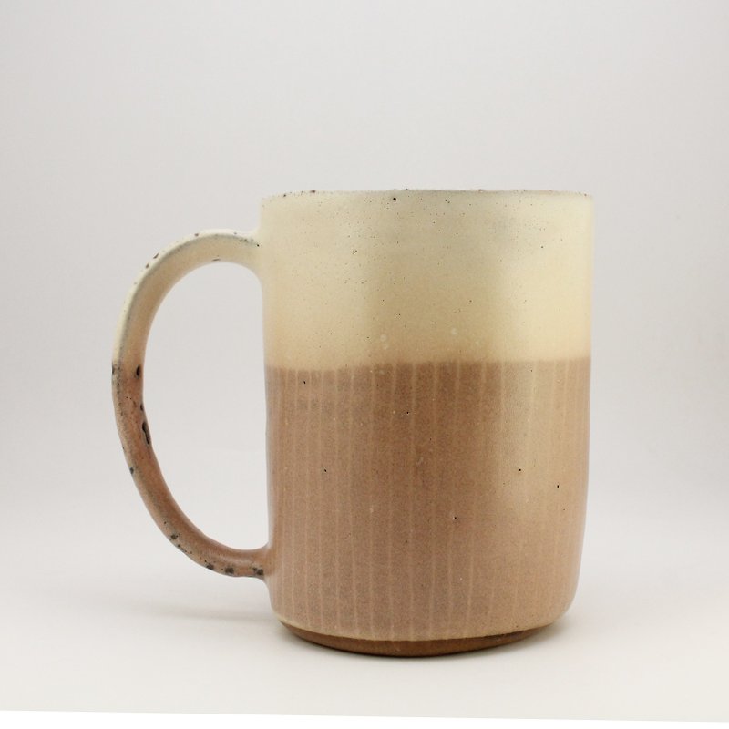 Licai Series-Hand-Pressed Double Color Mug Hand-feel Ceramic Cup Coffee Cup Tea Cup - แก้วมัค/แก้วกาแฟ - ดินเผา หลากหลายสี