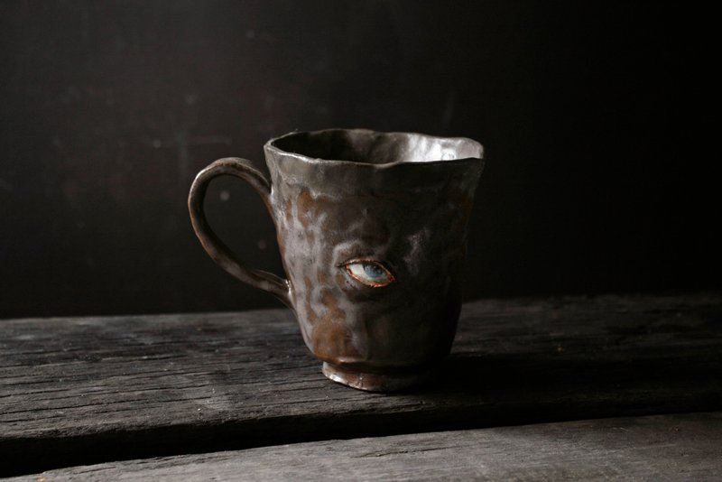一目杯(高10.5cm 手工陶杯) - 其他杯子 - 陶 黑色
