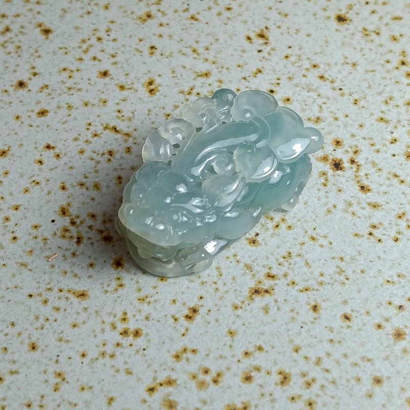 J0209天然翡翠A貨 . 玻冰湖水貔貅.招財.擺件. - 擺飾/家飾品 - 玉石 