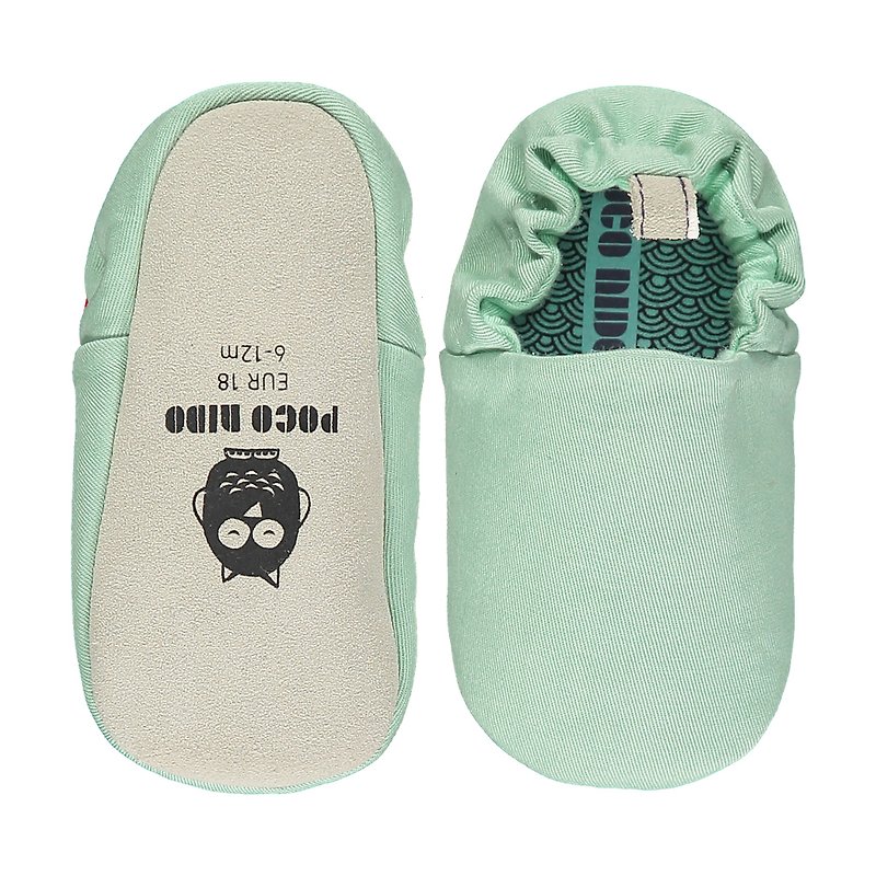 Poco Nido (UK) Baby/BB Shoe/Kids learning Shoe - Plain Mint - Baby Shoes - Cotton & Hemp 