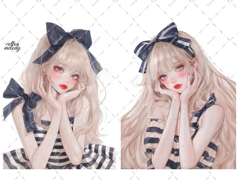 original sticker no.6359 人物ステッカー オリジナルステッカー 人物ステッカー 女の子ステッカー オリジナル人物ステッカー - 貼紙 - 紙 