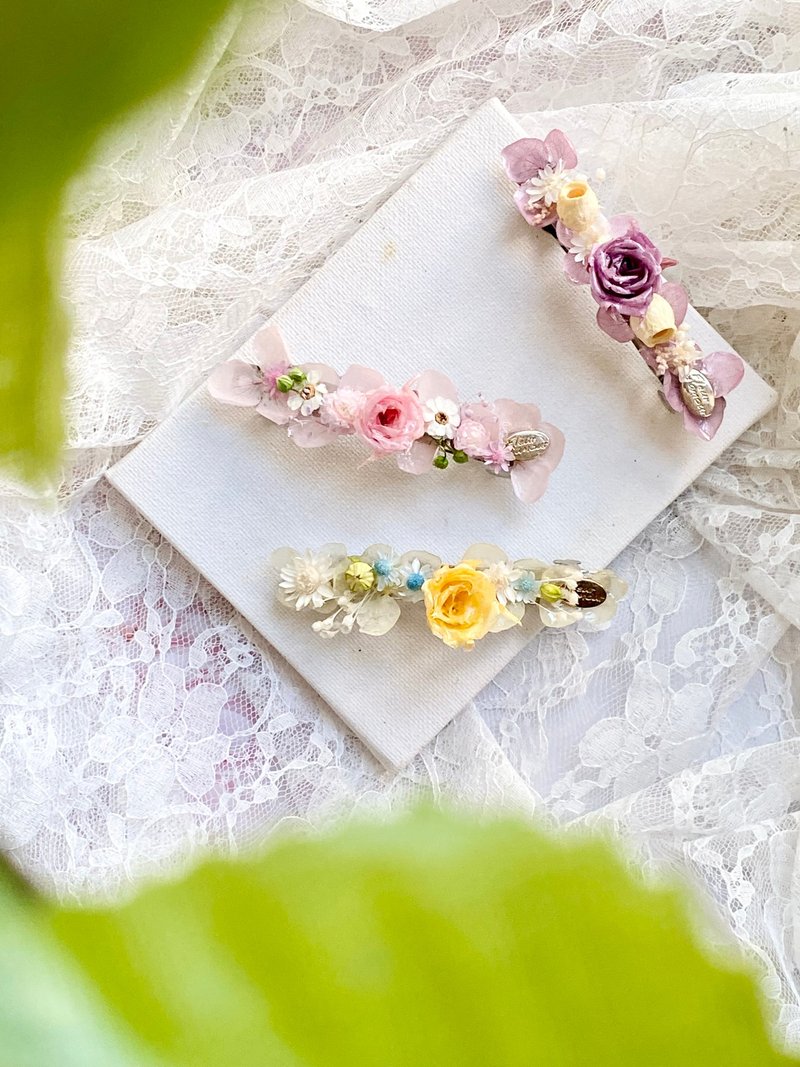 Real flower pressed flower hairclip hairpin barrette - เครื่องประดับผม - พืช/ดอกไม้ หลากหลายสี