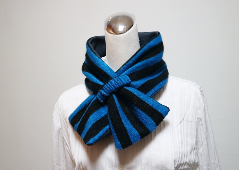 Adjustable short scarf. Warm bib double-sided two-color adult. Suitable for children*SK* - Knit Scarves & Wraps - Other Materials Blue