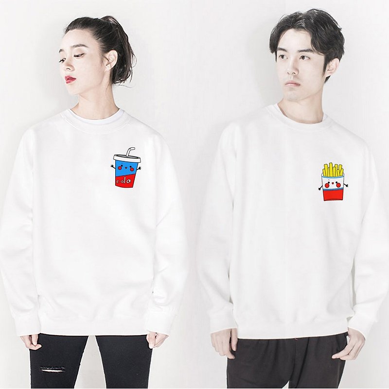 Cola French Fries white couple sweatshirt - Women's Tops - Other Materials White