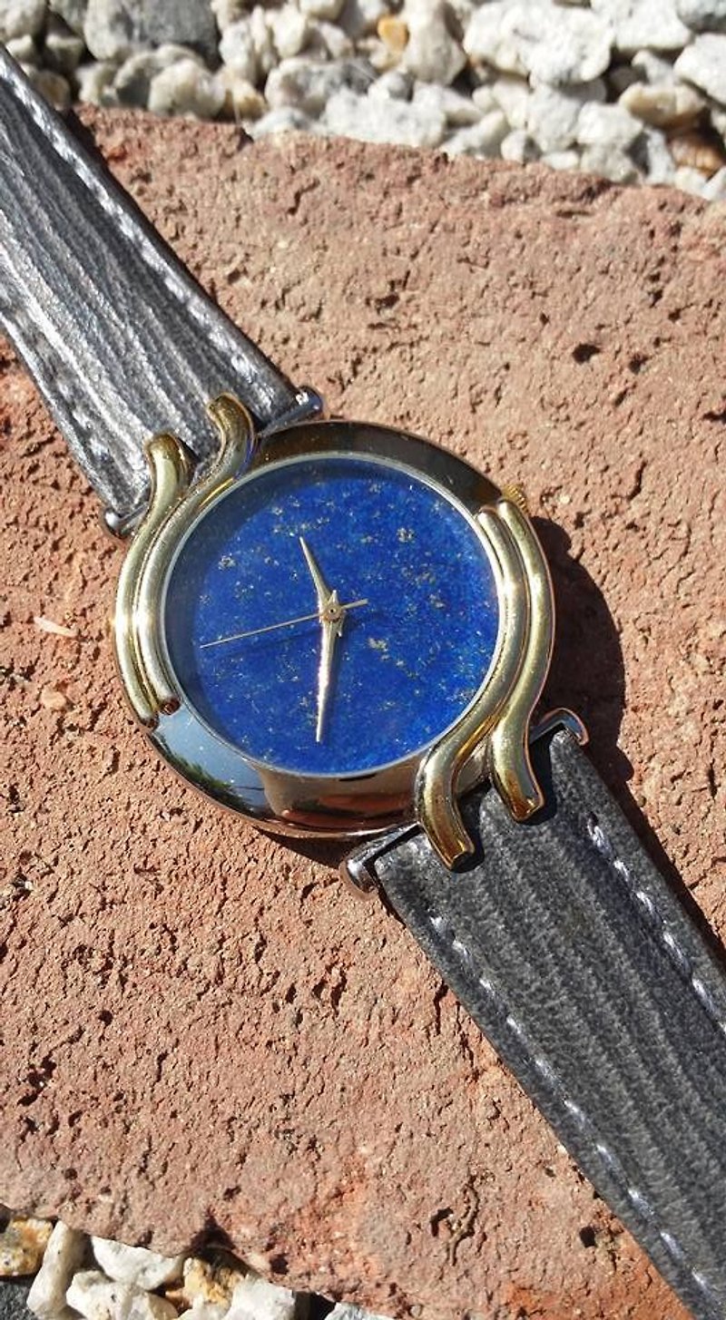 【Lost and find】古董款 藝術感 青金石 夜空 手錶 - 女錶 - 寶石 藍色