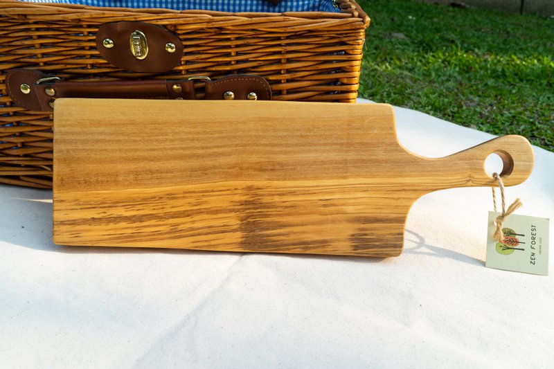 Italian Zen forest olive solid wood cutting board/tray-2cm thick board - ถาดเสิร์ฟ - ไม้ สีกากี