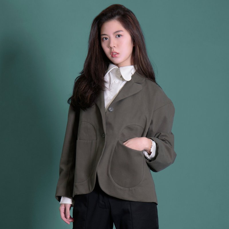 Arrow collar suit jacket - Women's Blazers & Trench Coats - Cotton & Hemp Green