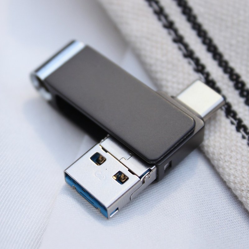 三合一OTG隨身碟-64GB霧黑 - USB 隨身碟 - 其他金屬 