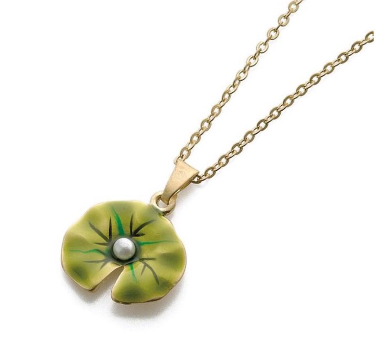 Monet Waterlily Necklace - สร้อยคอ - โลหะ สีเขียว
