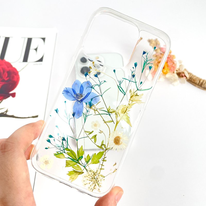 滿天星與手作押花手機殼 適用於iPhone Samsung Sony全系 - 手機殼/手機套 - 植物．花 