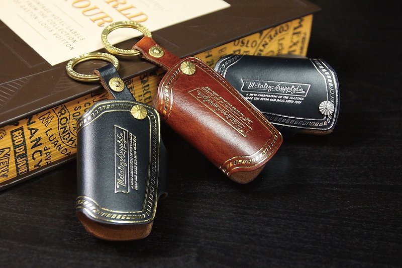 [METALIZE] Retro Car Factory Key Case-Car Style - Keychains - Genuine Leather 