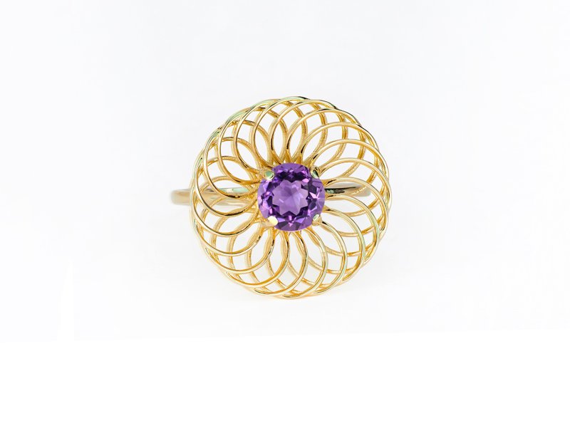 Casual amethyst 14k gold ring. - General Rings - Precious Metals Gold