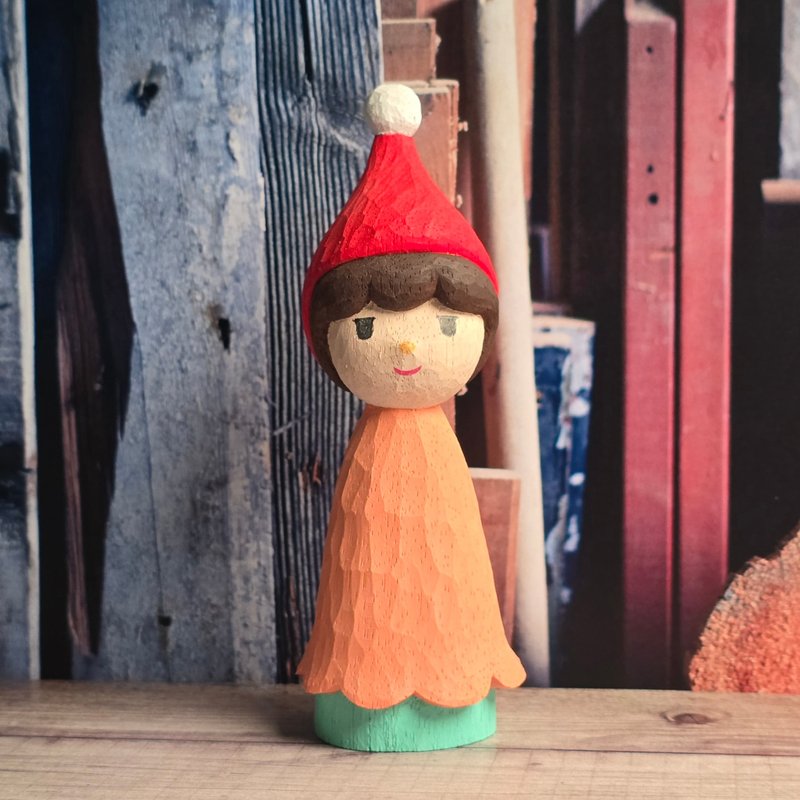 聖誕娃娃 木雕(現貨) - 公仔/玩偶 - 木頭 多色