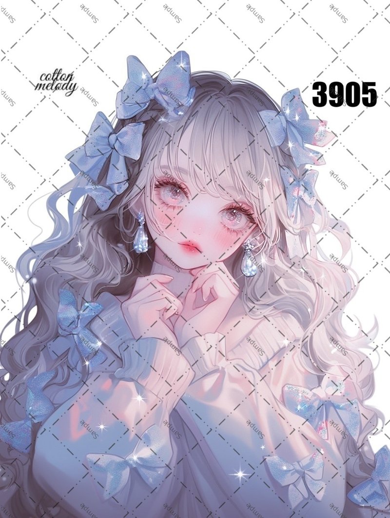 original sticker no.3905 人物ステッカー オリジナルステッカー オリジナル人物ステッカー 装飾ステッカー cotton melody - 貼紙 - 紙 