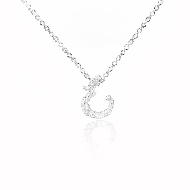 E. / Silver Necklace - Collar Necklaces - Silver Silver