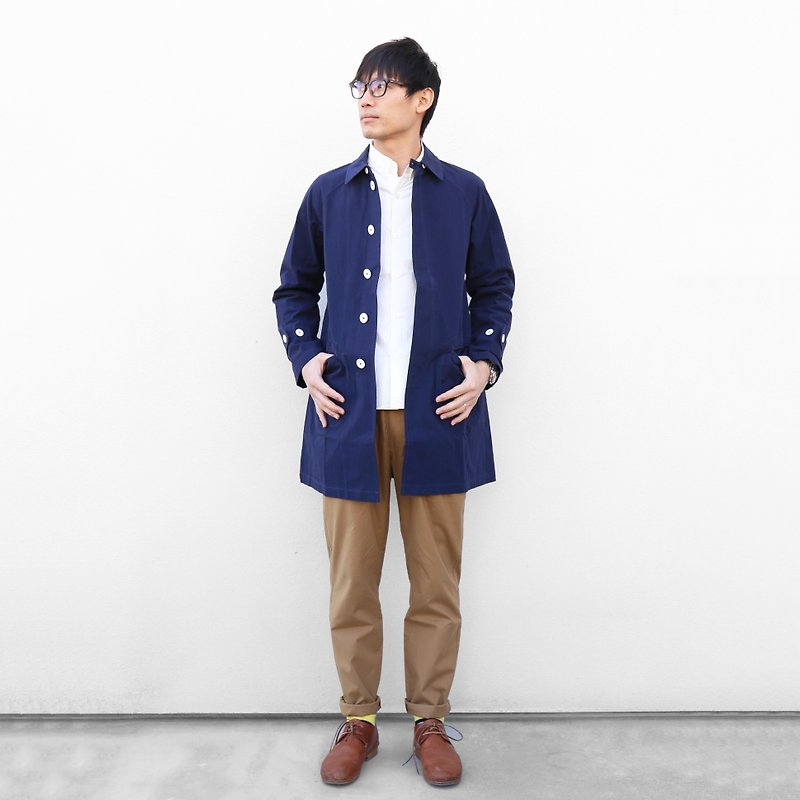 Cotton Boyle Stain Color Coat · Unisex size 2 - Men's Coats & Jackets - Cotton & Hemp Blue