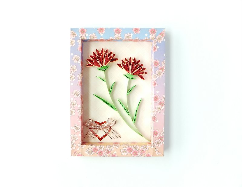 Handmade decorations-Carnations - Items for Display - Paper Red