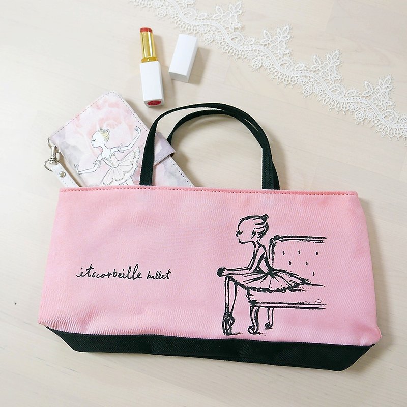 Yizike Ballet | Pink Ballet Girl Little Tot - Handbags & Totes - Cotton & Hemp Pink