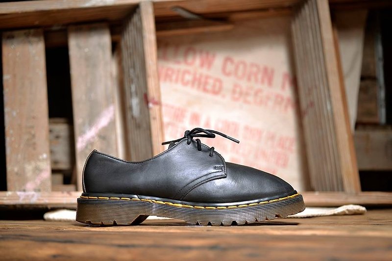 "Dr. Martens Shoes" Black Classic 1461 Martin Shoes DME07 - รองเท้าบัลเลต์ - หนังแท้ สีดำ