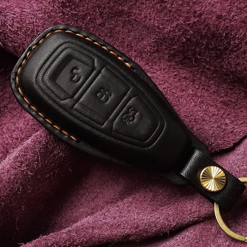 Leather key fob key Ching  fit for FORD FOCUS FIESTA KUGA - ที่ห้อยกุญแจ - หนังแท้ 