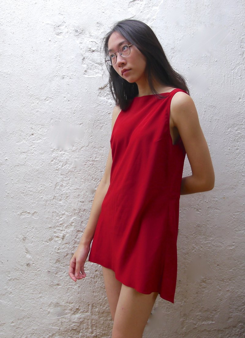 FOAK積極的に古代の赤フラットカラー包帯ドレス - ワンピース - ポリエステル レッド