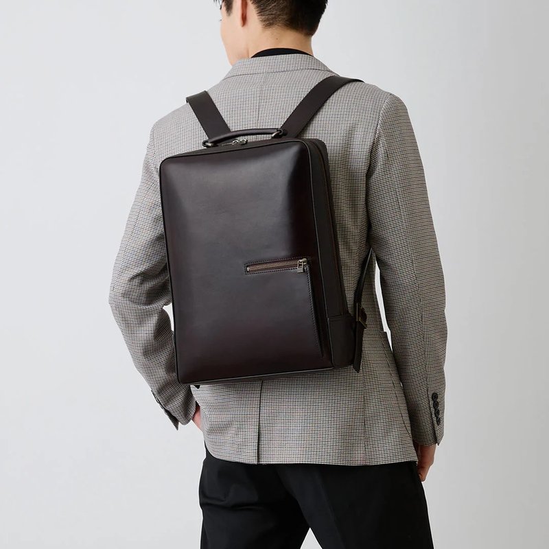 Antique square backpack-retro Brown - Backpacks - Genuine Leather Brown