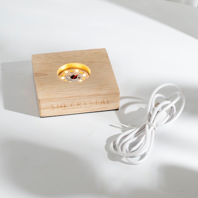 【擺件底座】方形LED發光燈座 - 擺飾/家飾品 - 木頭 咖啡色