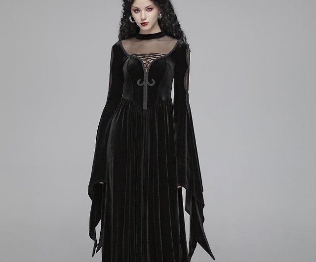 Gothic Night Elf Double Sleeve Dress - Shop PUNK RAVE One Piece Dresses -  Pinkoi