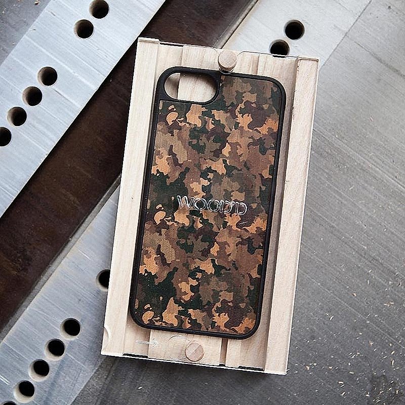 【スポット】Log Phone Case/Camouflage-iPhone X/XS/8/7 - スマホケース - 木製 ブラウン
