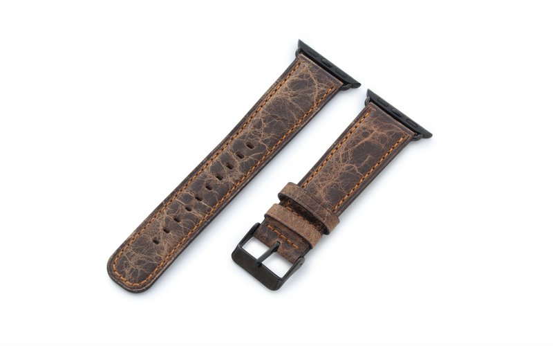 Torrii Apple Watch 42 / 44mm 皮革錶帶 - 深棕色 - 錶帶 - 人造皮革 