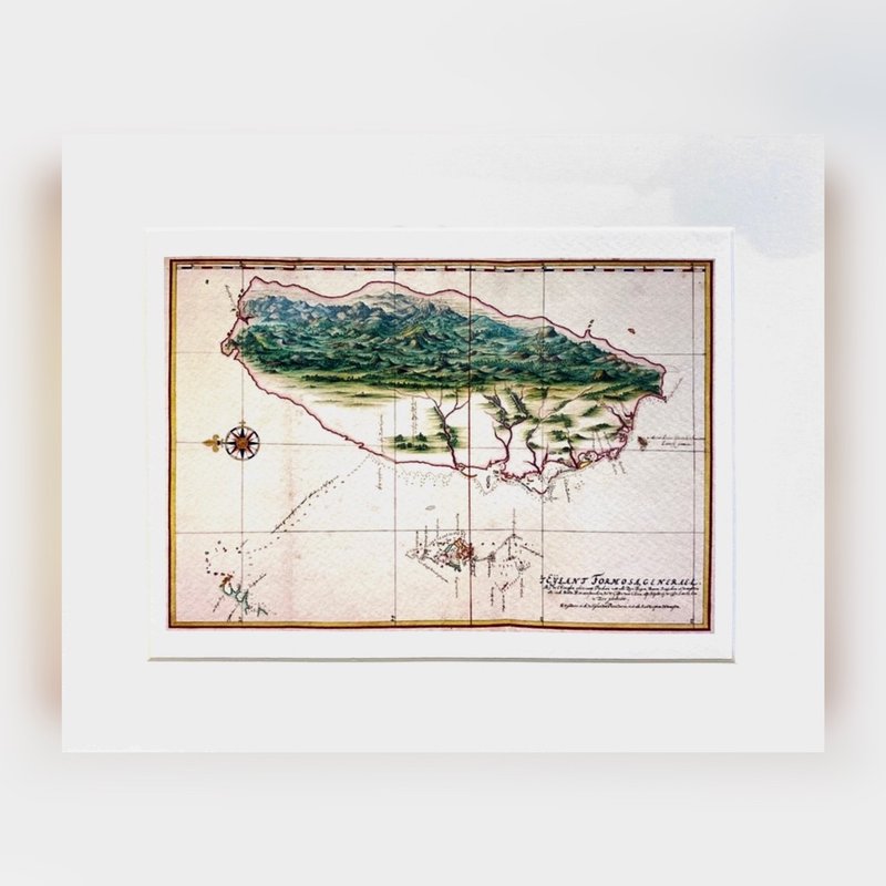 本店獨立印製 - 十七世紀福爾摩沙古地圖 - 大地圖集內頁 - 海報/掛畫/掛布 - 紙 白色